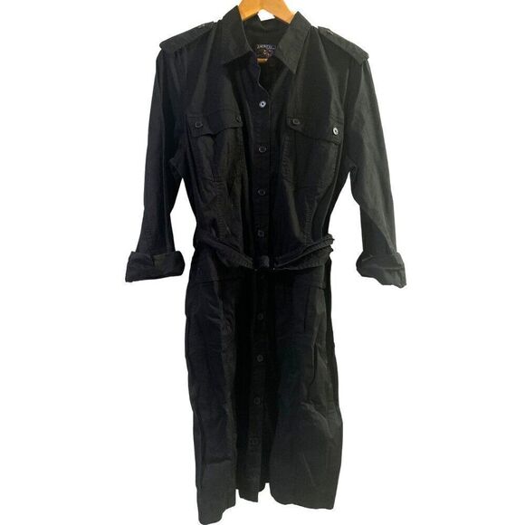 NWT American Living Womens Button Up Military-Style Black Utility Dress - Picture 3 of 9